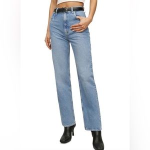 Reformation Cowboy Pointed Pocket High Rise Straight Jeans Size 25 EUC